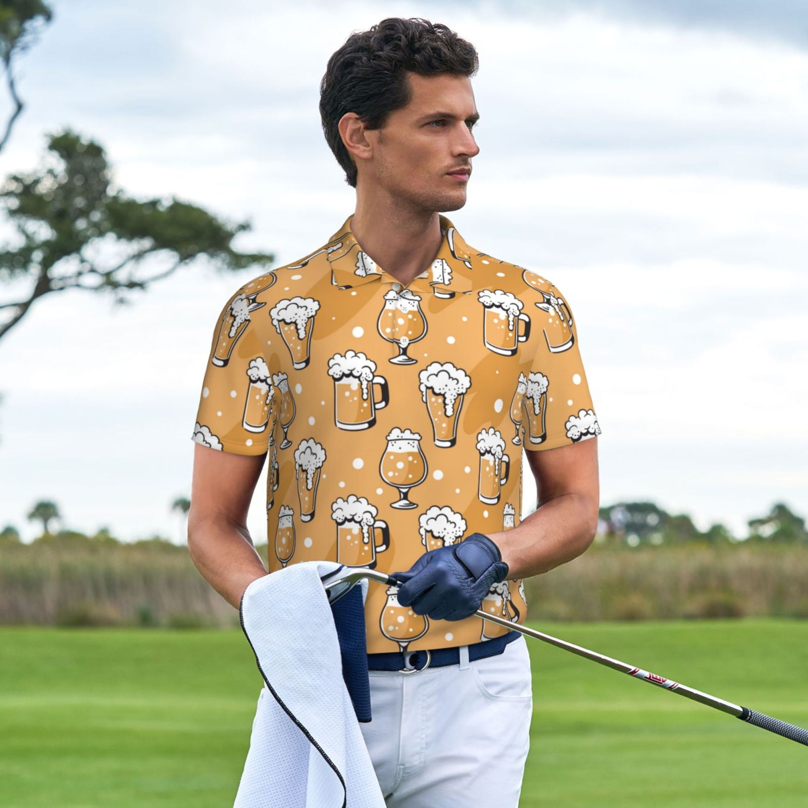 Beer Coolest Golf Shirts Here For Beer Polo - Main Image