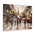 thumbnail image 4 of Paris Urban People Walking France Canvas Artwork Breathtaking French City for Home Decor Ready to Hang, 4 of 18