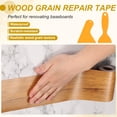 thumbnail image 4 of Uxcell Wood Grain Repair Tape, 5" x 33' Self Adhesive Realistic Wood Tape with Scraper Durable Repair Patch for Furniture Floor Window Door Table DIY Home Decor, Natural Wood Grain, 4 of 7
