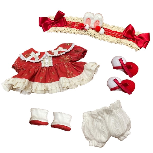 S Oujcen Ropa para Muñecas De Peluche Disfraces De Personajes De Anime Adorable Conjunto De Ropa para Muñecas De Peluche De 20 Cm Muñeco De Peluche De Anime Adecuado para Juguetes De Peluche Regalo pa