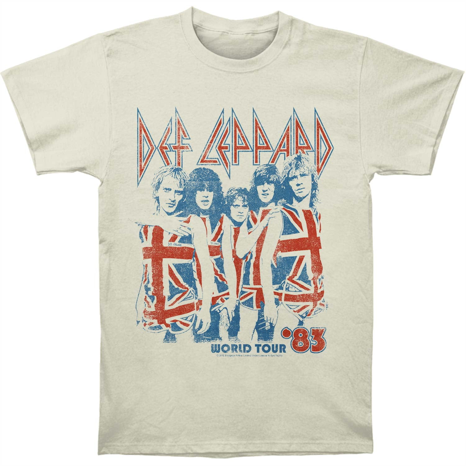 def leppard english rock band world tour '83 adult fitted jersey t ...