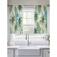 thumbnail image 4 of Tropical Plants Sheer Curtains 54 Inch Length 2 Panels Set, Summer Coastal Beach Coconut Tree Green Voile Window Treatment Rod Pocket Short Kitchen Curtains Drapes for Bedroom 52"x54"x2, 4 of 7