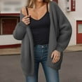thumbnail image 4 of Ediodpoh Long Cardigans for Women Knit Cardigan Long Sleeve Soft Open Front Cozy Mid Length Sweater Outerwear for Fall Winter Grey, 4 of 5