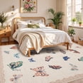 thumbnail image 5 of Memoryfield 9' x 12' Modern Butterfly Print Area Rug, Washable, Non-Slip, Low-Pile Carpet for Living Room, Bedroom, Apricot, 5 of 6