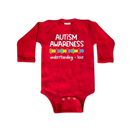 

Inktastic Autism Awareness Understanding and Love with Puzzle Pieces Gift Baby Boy or Baby Girl Long Sleeve Bodysuit