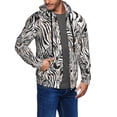 thumbnail image 2 of Uemuo Leopard And Zebra for Men's Fashion Full-zip Hoodies & Sweatshirts with Kangaroo Pocket, Zip-up Hooded Sweatshirt, Moisture Wicking & Breathable-Large, 2 of 5