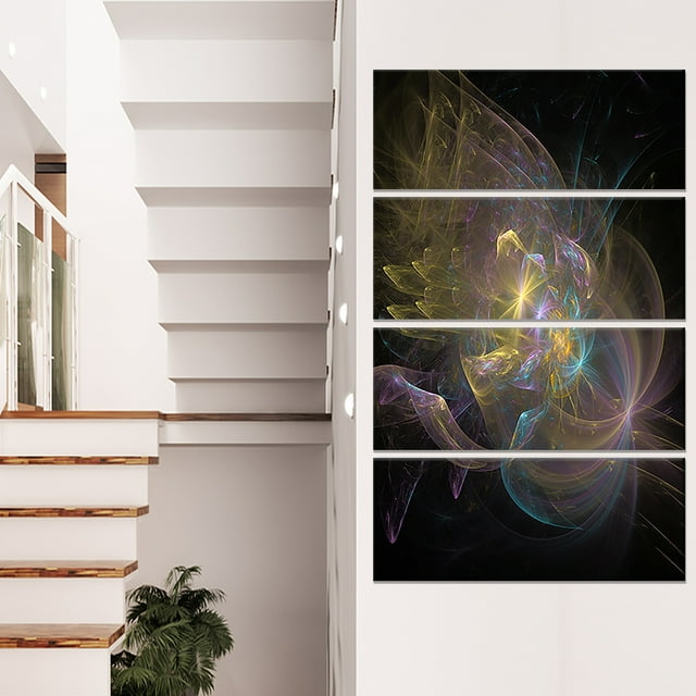 Fond Fractal Éclat Lumineux - Grand Art Mural Abstrait sur Toile