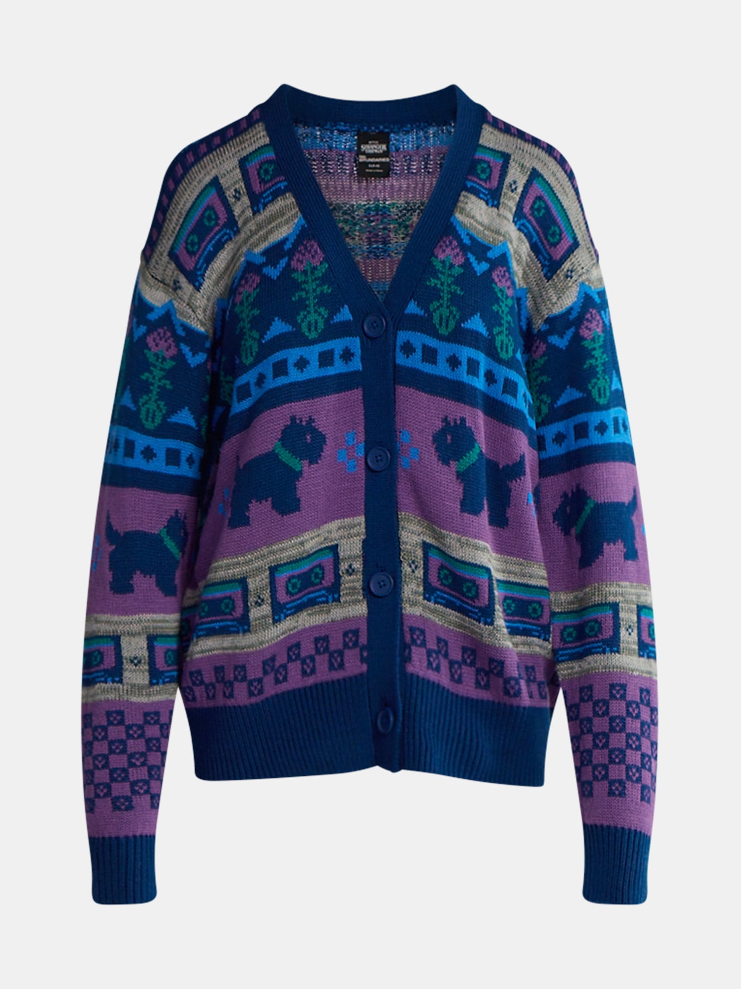 Netflix Stranger Things Slouchy Cardigan from No Boundaries, Women’s and Women’s Plus