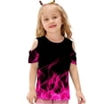 thumbnail image 4 of HADST Girls' Print Cold Shoulder T-Shirts, Short Sleeve Crew Neck Casual Tops, Trendy Summer Tees for Daily Wear, 4 of 8