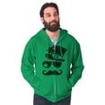 thumbnail image 3 of St Patricks Day Irish Leprechaun Zip Up Hoodie Men's Women's Brisco Brands S, 3 of 6