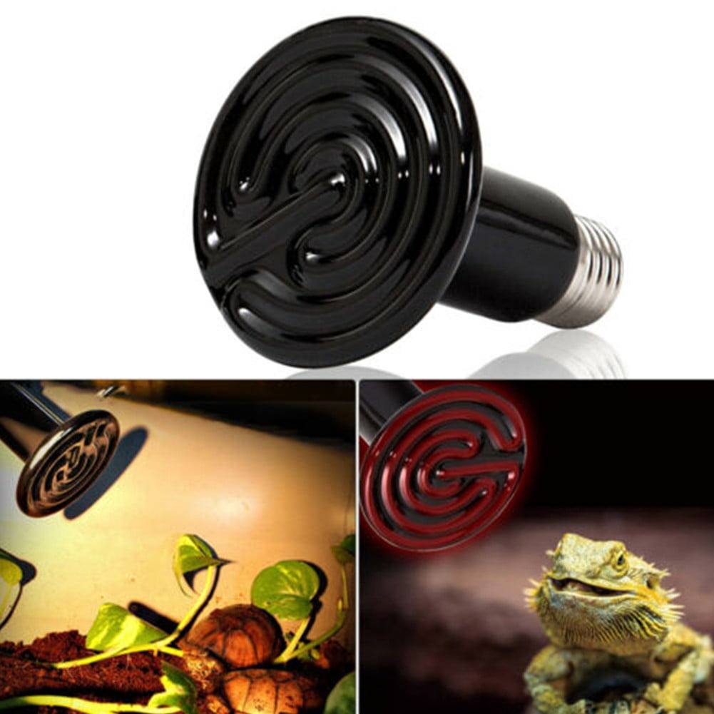 25-150W Pet Breeding Ceramic Emitter Heater Reptile Brooder Light Bulb Black #CC 