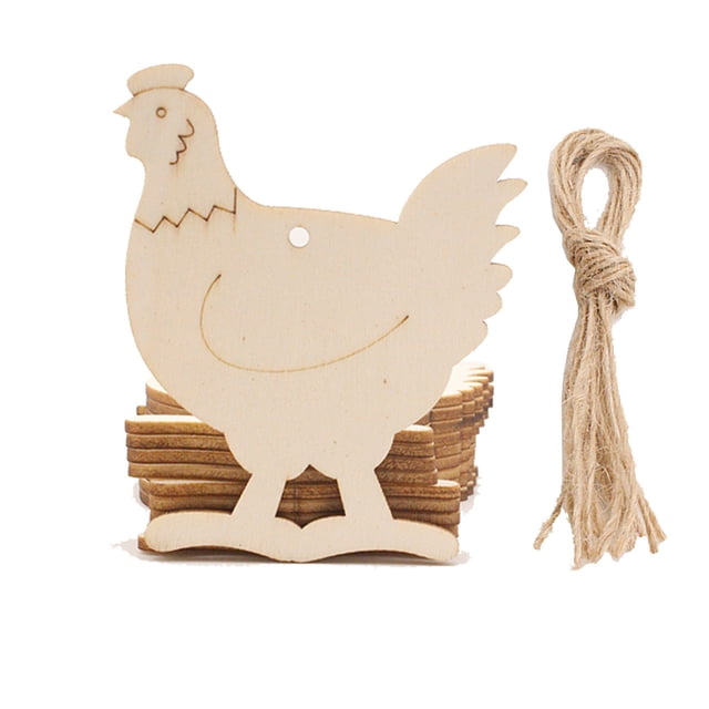 Fiudx Colgante de Conejito de Pascua, Decoración de Madera para Hacer Tú Mismo, Juego de 10 Piezas, Decoración Festiva para El Hogar, Exhibición de Mesa de Pascua, Celebración Familiar, Tamaño 6 X 4,