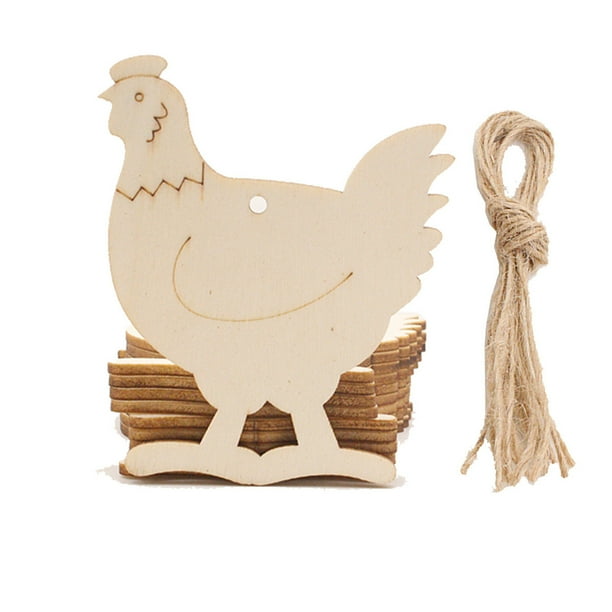 Xihbxyly Colgante de Conejito de Pascua, Decoración de Madera para Hacer Tú Mismo, Juego de 10 Piezas, Decoración Festiva para El Hogar, Exhibición de Mesa de Pascua, Celebración Familiar, Tamaño 6 X