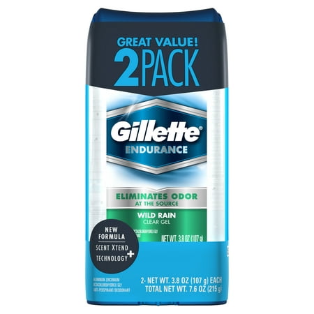 Gillette Wild Rain Clear Gel Men's Antiperspirant & Deodorant 3.8 oz each - 2