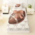 thumbnail image 3 of Erosebridal Girls Sport Bow Football Twin Sheet Sets 3pcs,Brown Bowtie Rugby Bedding for Kids Teens Boys,Ultra Soft Home Decor, 3 of 5