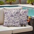 thumbnail image 4 of Purple Spring Floral Outdoor Waterproof Pillow Covers, Summer Botanical Farmhouse Decorative Square Throw Pillowcase Sofa Cushion Sham for Patio/Couch/Chair, 20"x20" 2 Pack, 4 of 8