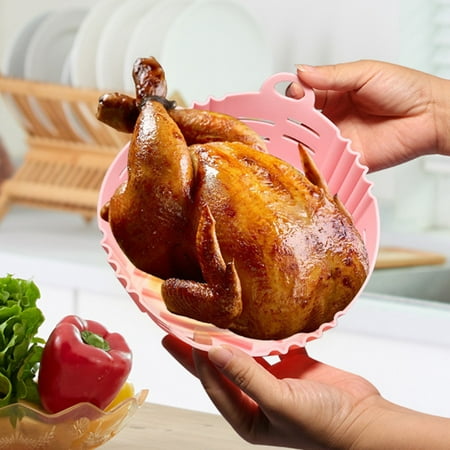 

Air Fryer Silicone Pot with Handle Heat Resistant and Food-Safe Mat for Air Fryer Steamer Oven
