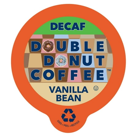Double Donut, Decaf Vanilla Bean Flavored Coffee Single Serve Cups, 24