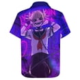 thumbnail image 6 of My Hero Academia Himiko Toga Casual Short Sleeve Shirt Lapel Collar Shirt Summer Beach Shirt 5XL, 6 of 8