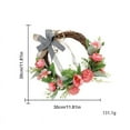 thumbnail image 7 of Spring Summer Artificial Handmade Rose Peony Wreath with Bow for Any Room Pink Wreath Indoor Outdoor Decorations Window Wall Party Home Porch Farmhouse Decor, 7 of 7
