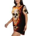 thumbnail image 2 of Naloa Satanic Skull Women's Short-Sleeved Pajama Set, Loungewear, Summer pajamas, Breathable Cozy - 4X-Large, 2 of 9