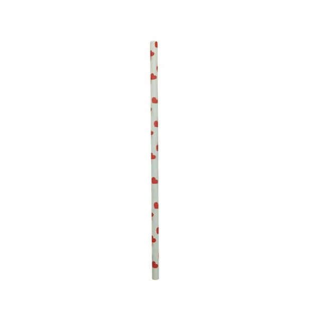 Kyusrd 100 Pcs Pailles en Papier Rouges Jetables Dégradables en Papier Kraft Tuyau Droit pour Boisson
