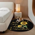 thumbnail image 3 of Sunflower Round Rug 7ft Washable Circle Rugs Non Slip Vintage Botanical Large Area Rug Indoor Floor Carpet for Bedroom Kitchen Living Room Home Office Dining Room Nursery, 3 of 8
