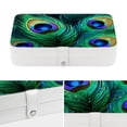 thumbnail image 4 of Peacock Feathers Elegant PU Leather Jewelry Organizer Box with Removable Compartment - Portable Earring Organizer, 4 of 6