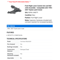 thumbnail image 2 of Front Right Lower Control Arm and Ball Joint Assembly - Compatible with 1998 - 2007 Toyota Land Cruiser 1999 2000 2001 2002 2003 2004 2005 2006, 2 of 2