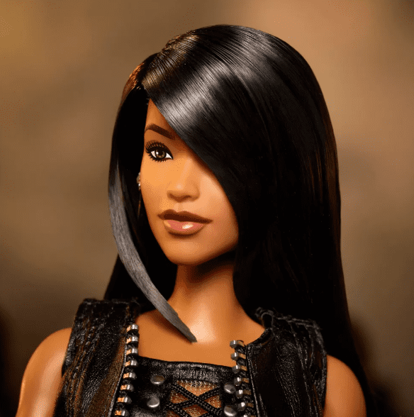 Barbie Signature Aaliyah 11.5" Collectible Doll in Black Faux Leather Outfit!