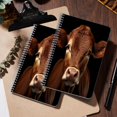 thumbnail image 5 of Spiral Notebook,College Ruled Journal,8.26" x 5.71" 50 Sheets/100 Pages,2 Pack - Cute Brown Cow on Black Background, 5 of 7