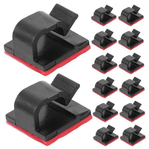 KAKOWELY 100pcs Wire Fixing Clamps Self Adhesive Wire Sorting Clip Cable Fixing Clamp Multipurpose Cord Holder,0.56X"X0.54"X0.35"