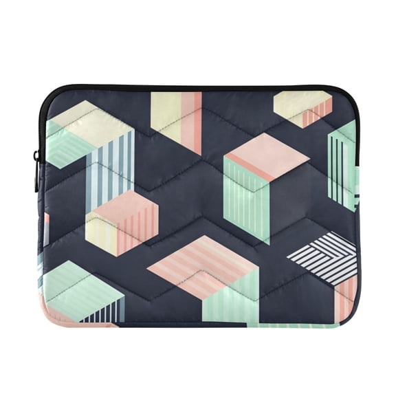FORMRS 13-13.3 inch Laptop Sleeve Case Soft Carrying Quilted Computer Bag Cover, Black Cubes