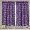 thumbnail image 2 of Ambesonne Leaf Valance & Curtain, Abstract Floral Leaves Pattern, 55"x36", Quartz Dark Magenta, 2 of 7