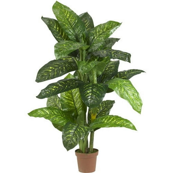 Nearly Natural 5' Dieffenbachia Artificial Plant (Real Touch), Green