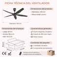 thumbnail image 3 of Ventilador De Techo Artlite Industrial ABS Negro Mate 5 Aspas 56'' Control Remoto Ave-201 35w, 3 of 6