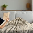 thumbnail image 3 of Ships Wheel Soft Flannel Fleece Blanket, Retro Ship Wheel Antique Sailboat Navigation Tool Monochromic Nostalgic Print, Cozy Plush for Indoor and Outdoor Use, 60" x 80", Beige Brown, by Ambesonne, 3 of 5