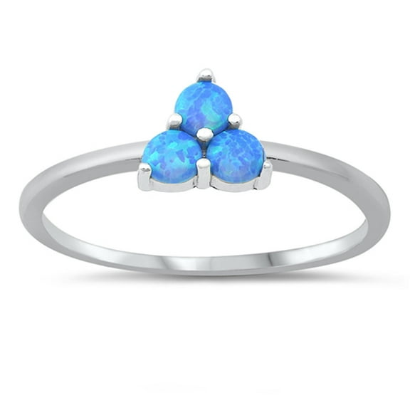 CHOOSE YOUR COLOR Tiny Flower Ring .925 Sterling Silver Band Blue CZ Jewelry Female Size 5