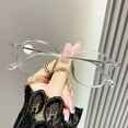 thumbnail image 3 of Anti-blue Light Transparent Gray Reading Glasses 3.00 Fashionable Lightweight Readers for Women Square Oversized Presbyopic Glasses +3.00, 3 of 6