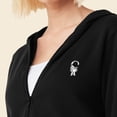 thumbnail image 5 of Dalix Astronaut Embroidered Fleece Cropped Zip Hoodie Cold Fall Winter Womens in Black L Large, 5 of 5