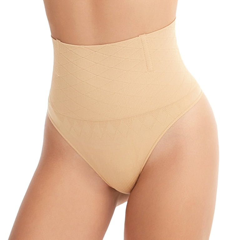 Homgro Women's Thong Body Shaper Shorts High Waist Tummy Control Shapewear  Underwear Nude X-Large