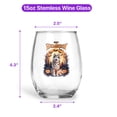 thumbnail image 5 of Mummy Alaskan Malamute Happy Halloween with Pumpkins Bats Spooky Fun 15oz Stemless Wine Glass Mug Alaska Mal Dog Lovers Gifts Wine Glasses Cup - 00019, 5 of 5