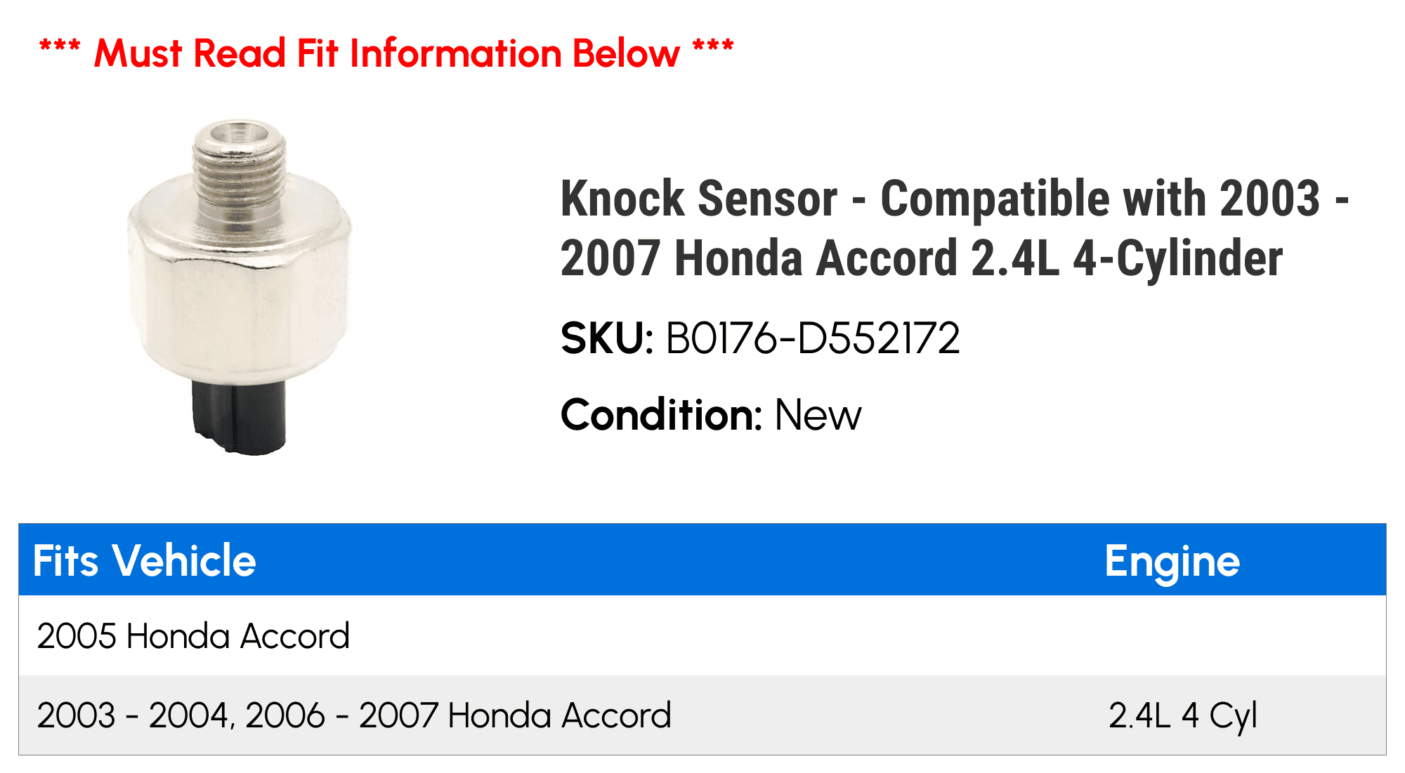 2005 Honda Accord Knock Sensor Details Of The 84 Images And 19 Videos