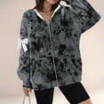 thumbnail image 4 of qucoqpe Fall Winter Outfits for Women 2025 Fashion Causal Oversized Pullover Printed Bow-adorned Long Sleeved Hooded Sweatshirt Coats with Pockets, 4 of 5