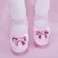 thumbnail image 2 of Miqool Kids Satin Ballet Dance Shoes Sequin Bow Soft Sole Slip-On Elastic Strap Gym Yoga Practice Dance Shoes for Toddler/Little/Big Kids, 2 of 9