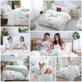 thumbnail image 5 of 3 Piece Coastal Turtle Duvet Cover Set Full Size,Microfiber Comforter/Quilt Cover with Corner Ties and 2 Pillowcases,Teal Green Ocean Coral Starfish Jellyfish All Season Bedding with Zipper Closure, 5 of 8