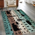 thumbnail image 4 of 3x5 Washable Area Rug, Chicken Cow Pig Non-Slip Rectangle Rug for Living Room Bedroom, Farmhouse Animal Windmills Teal Wood Grain Indoor Low Pile Floor Mat for Home Decor, 4 of 9
