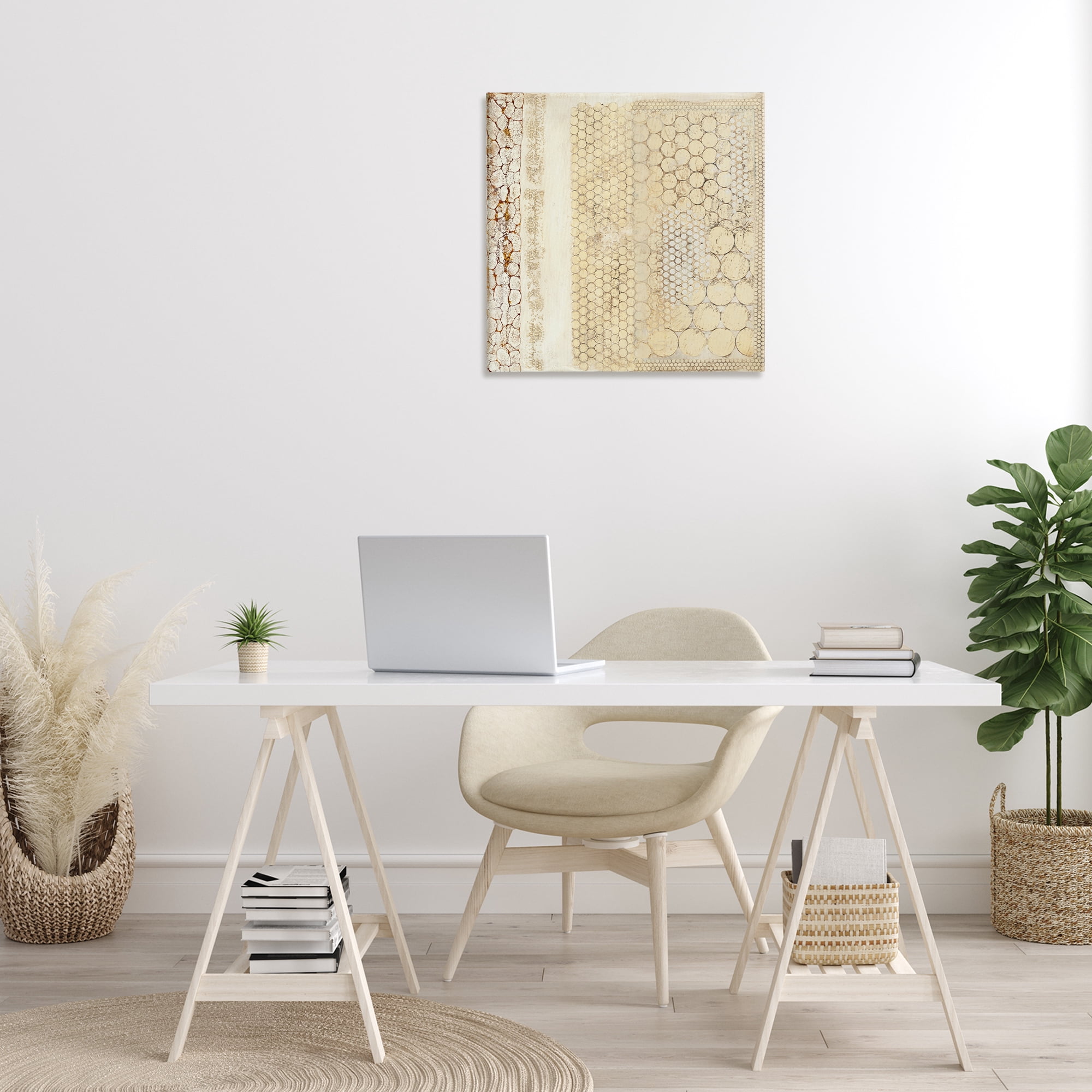 Stupell Industries Rustic Country Geometric Abstract Painting Gallery Wrapped Canvas Art Print Wall Art, 24 x 24
