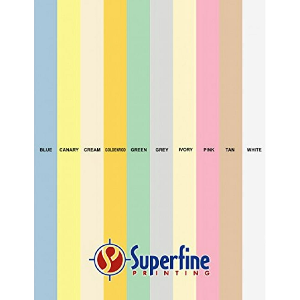 Pastel Color Paper 10 Assortment Colors, 25 of Each 8.5" x 11