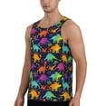 thumbnail image 2 of Fotbe Colorful Dinosaur Pattern Men's Quick Dry Workout Tank Top Gym Muscle Tee Fitness Bodybuilding Sleeveless T Shirt Breathable Workout Shirt-4X-Large, 2 of 9